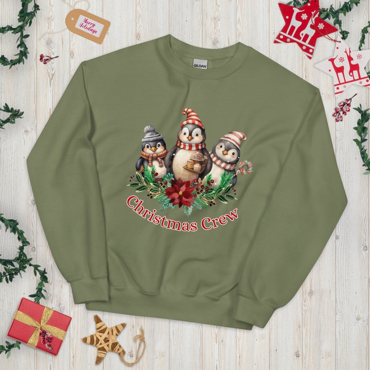 Penguin Christmas Crew Pullover - High Quality Festive Family Unisex Sweater, Family Reunion Sweatshirt, Holiday Pullover, Christmas Vacation - Everything Pixel
