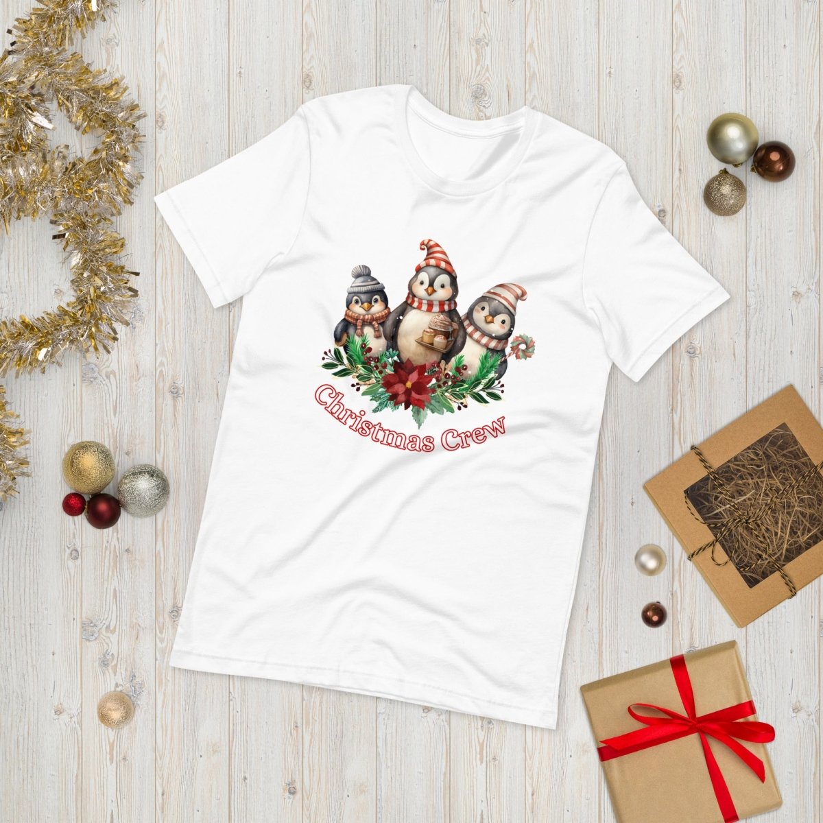 Penguin Christmas Crew T-Shirt - High Quality Festive Family Unisex T-Shirt, Family Reunion Tee, Holiday Shirt, Christmas Vacation Tee - Everything Pixel