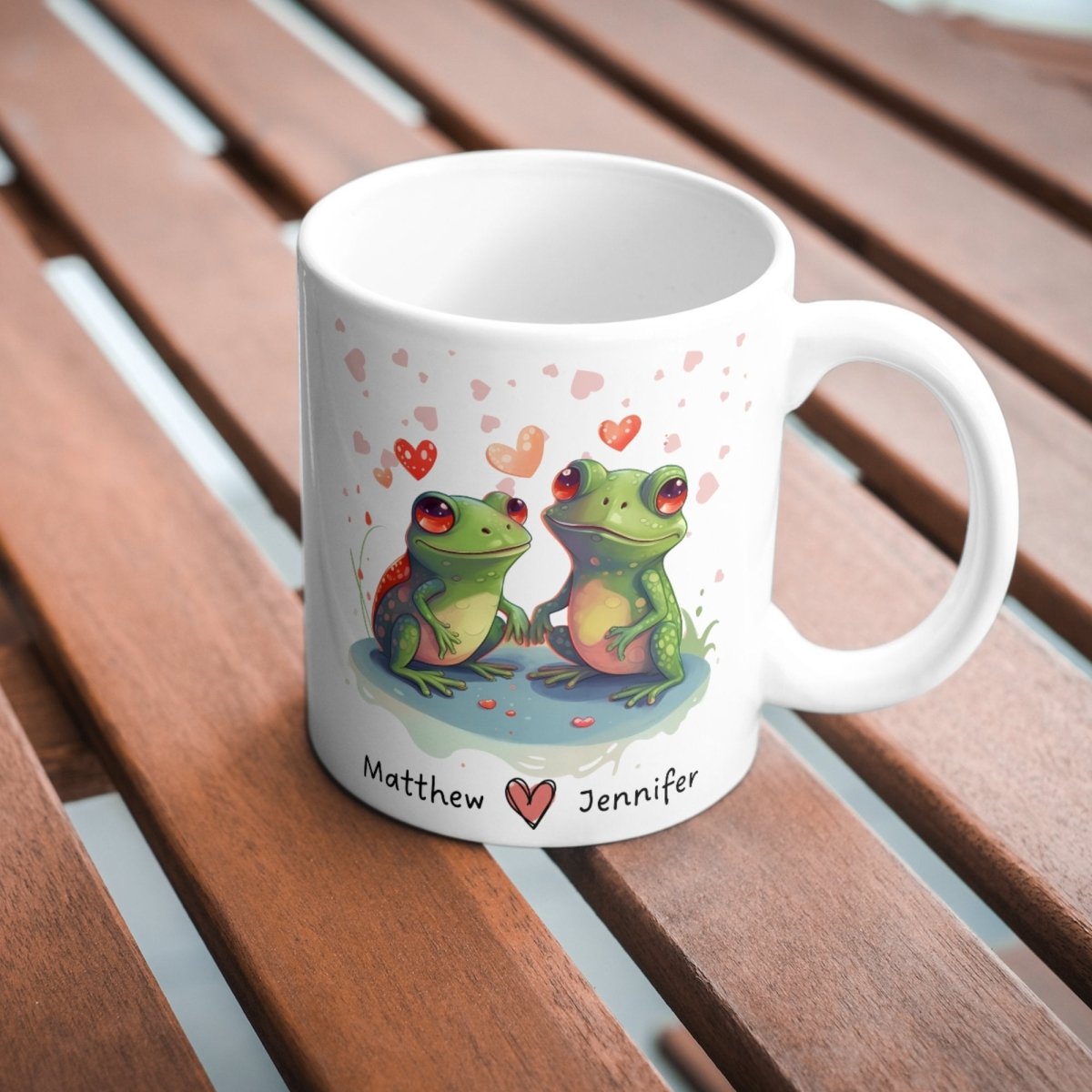 Personalized Lovers Mug Custom Valentines Day Frog Couple Mug Gift for Couples Gift Idea for Him and Her Cute Custom Name Anniversary Gift - Everything Pixel