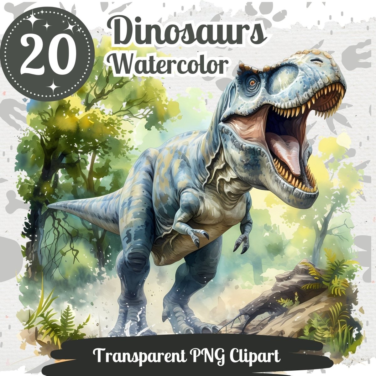 Prehistoric Dinosaurs - 20 Transparent Clipart Bundle - Everything Pixel