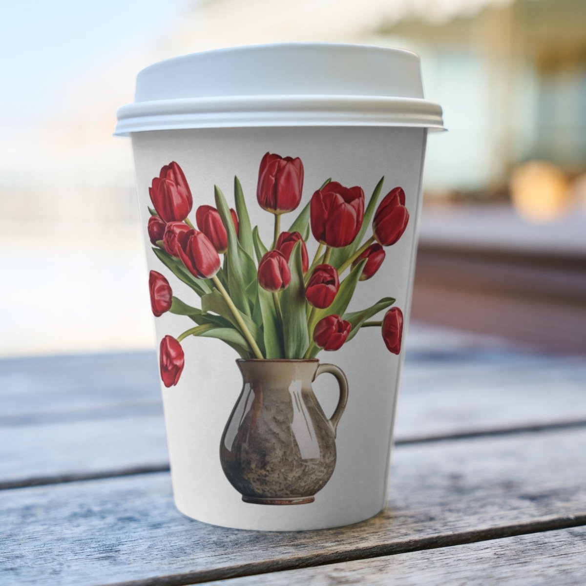 Red Tulips in Vase 6+6 PNG Clipart Bundle, Transparent Background, Photorealistic - Everything Pixel