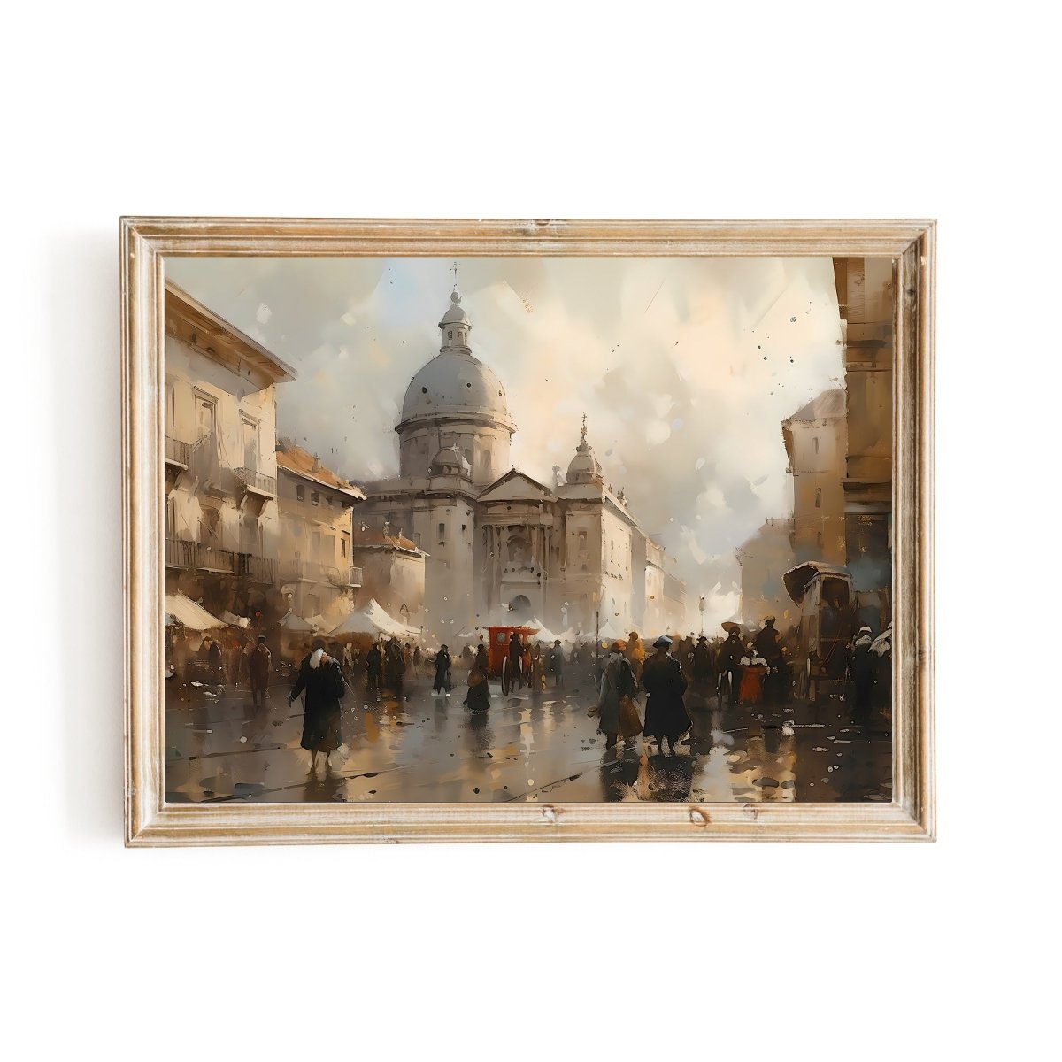 Rome 19th Century Street View Vintage Wall Art Cityscape Impressionistic Painting - Everything Pixel