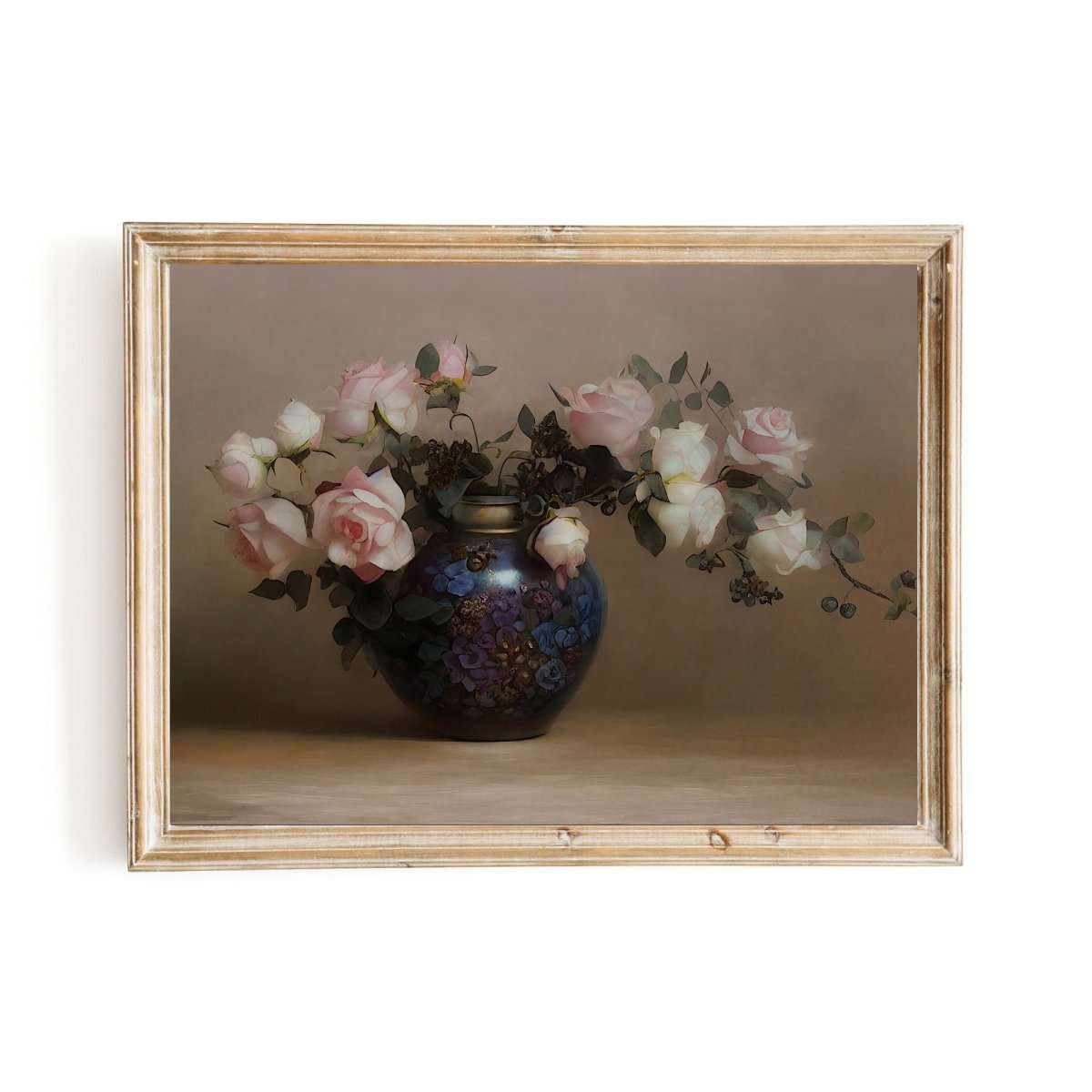 Roses in a beautifull vase still life vintage art - Everything Pixel