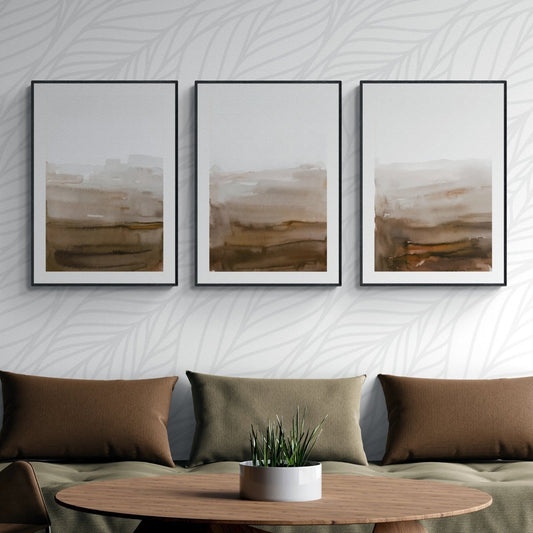 Set of 3 brown and white wall art ombre watercolor painting printable abstract art minimalistic art modern print DIGITAL PRINTABLE Wall Art - Everything Pixel