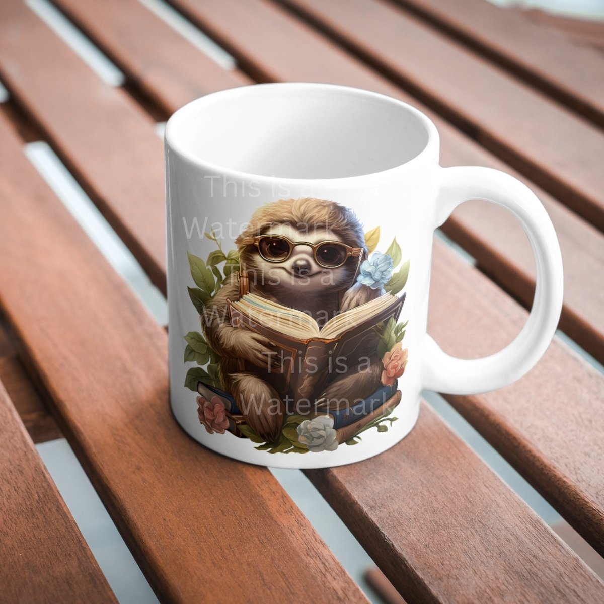Sloth reading a Book Clipart 7+7 PNG/JPG Bundle Bookworm Card Design Paper Crafting Book Clipart Teacher Graphic Cute Animal Illustration - Everything Pixel