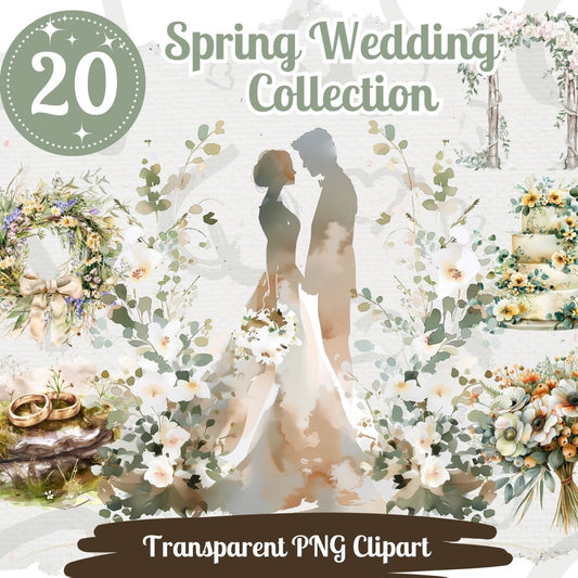 Spring Wedding Clipart Collection - 20 Transparent PNGs - Everything Pixel