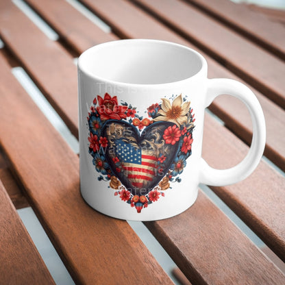 USA Patriotic Flower Heart PNG Clip Art Bundle Sublimation Tumbler Design 4th of July Card Making Shirt Design Independence Day Clipart - Everything Pixel