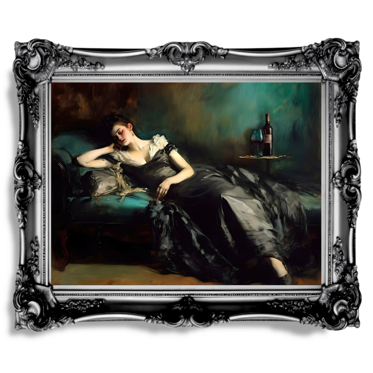 Victorian Woman Sleeping Wall Art Dark Academia Gothic Dark Cottagecore Poster - Everything Pixel