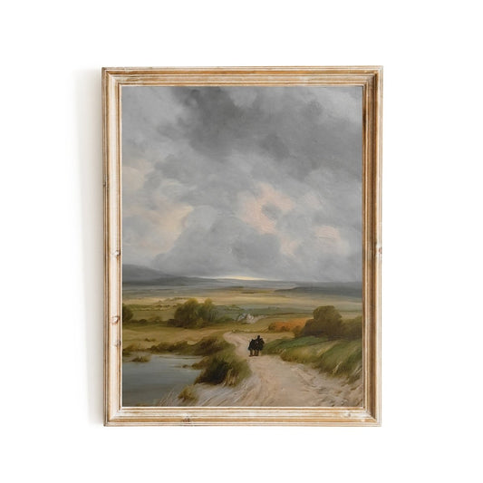 Vintage Irish Countryside oil painting landscape art - Everything Pixel