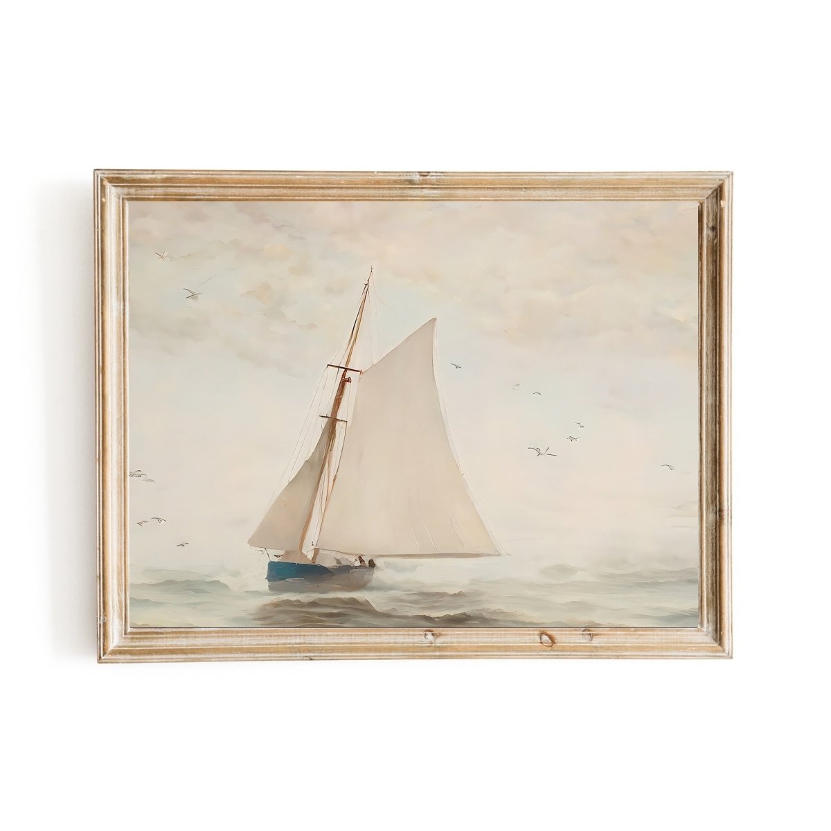 Vintage Sailboat Watercolor Art Mediterranean Coastal Painting Timeless Decor - Everything Pixel