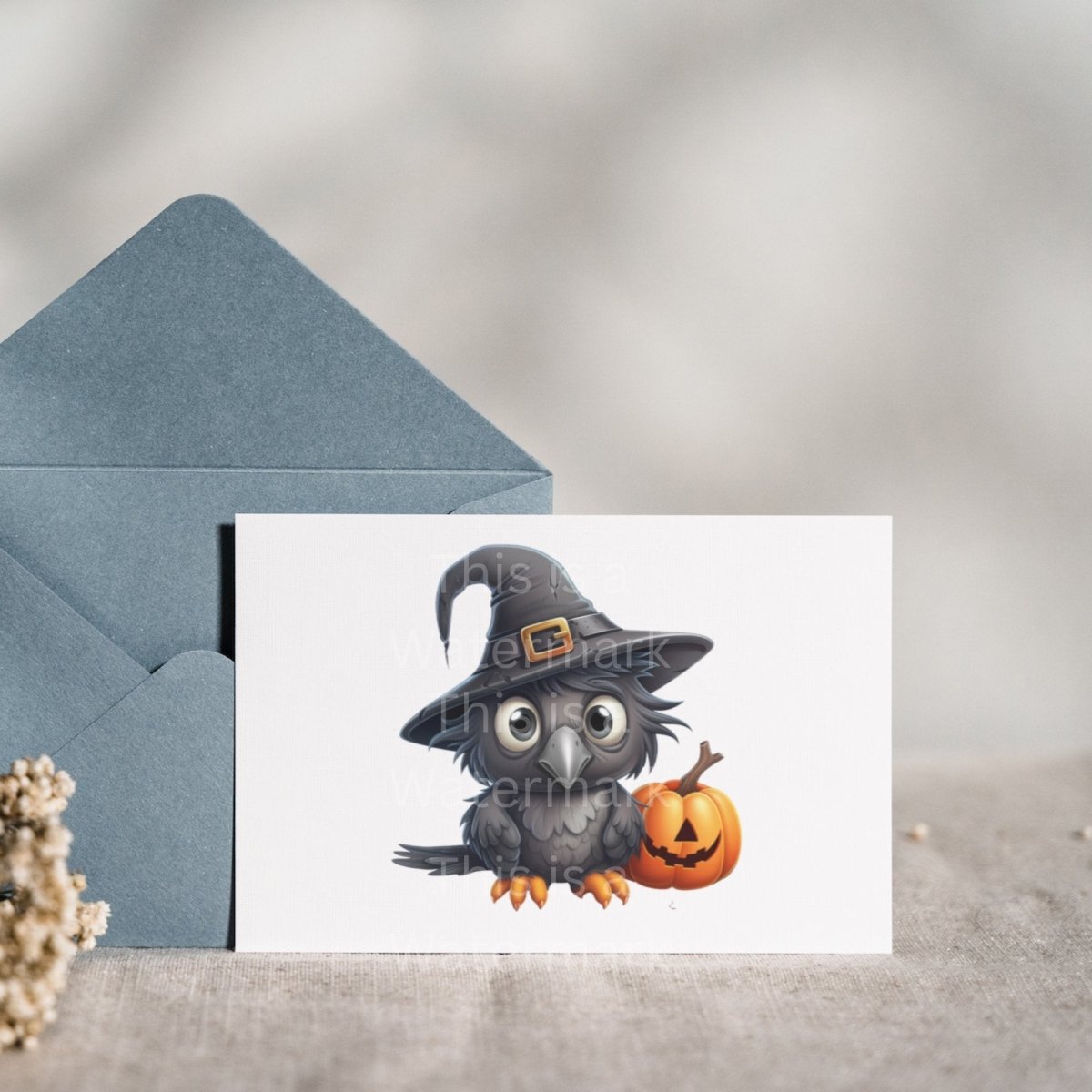 Witchy Halloween Crow 7+7 PNG Clip Art Bundle Invitation Card Design Paper Crafting Book Clipart Halloween Children Novel Graphics - Everything Pixel
