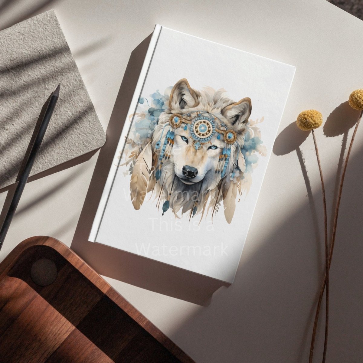 Wolf Spiritual Guide 7+7 PNG Bundle Watercolor Artwork Paper Crafting Junk Journals Nursery Wall Art T-Shirt Design Native American Graphic - Everything Pixel